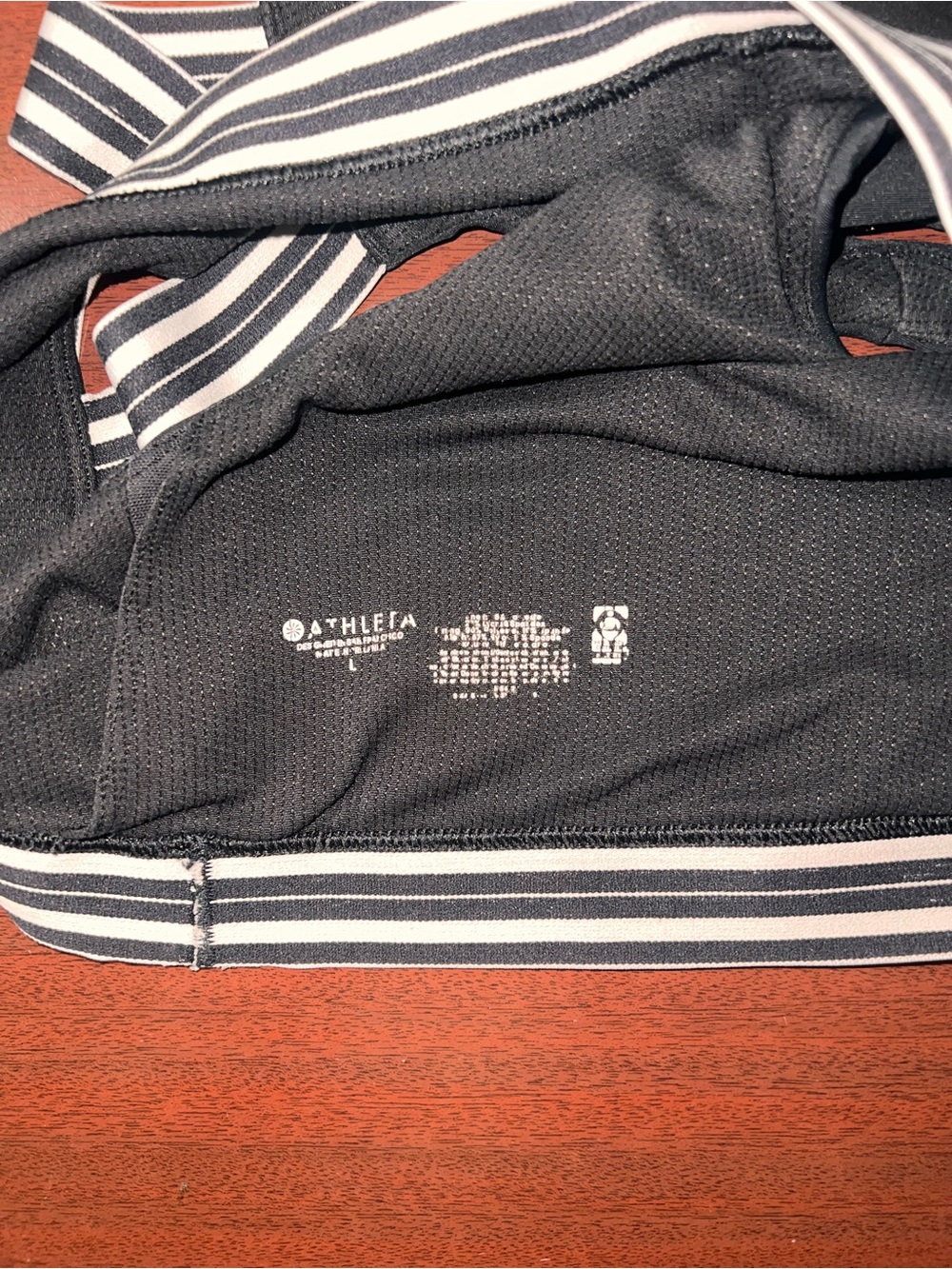 Athleta Black Sports Bra with Striped Band - Picture 2 of 3